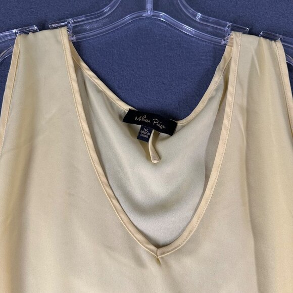 Melissa Paige XL Yellow Sleeveless High-Low V-Neck Lightweight Tank Top - Picture 2 of 6